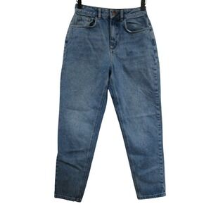 Reclaimed Vintage Womens 100% Cotton Medium Wash High Rise Mom Jeans sz 26 Blue